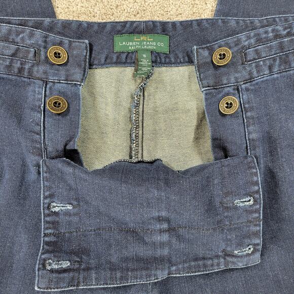 Lauren Ralph Lauren Capri Jeans Womens 16 Blue Double Button Panel Cropped Denim - Picture 6 of 14